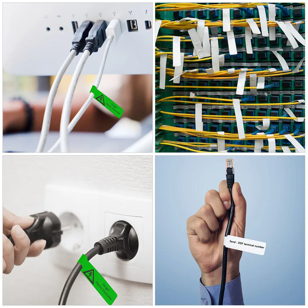 

20 листов универсальных этикеток для кабелей, прочная адгезия, бирки для шнура для компьютера, офиса, школы, организации кабелей, управляющие бирки для шнура