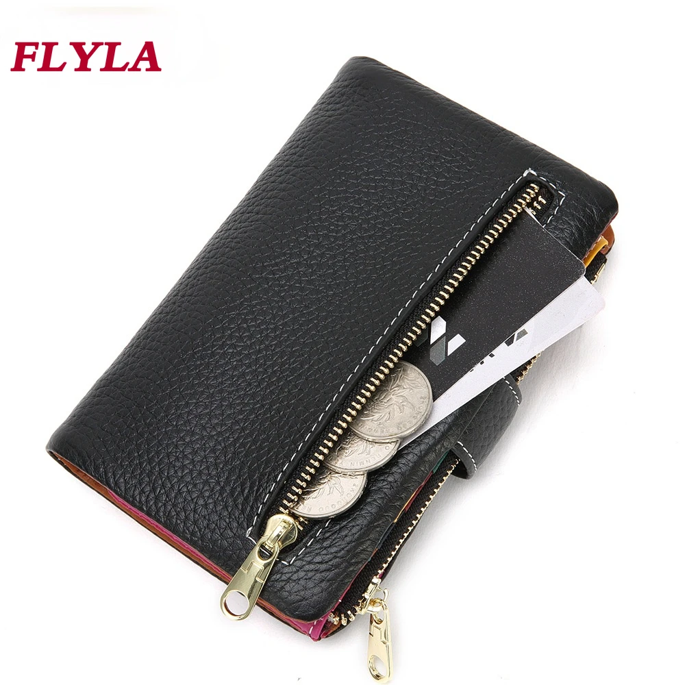 Fashion Genuine Leather Women Wallet 2023 New Wallet Zipper Buckle Multi-card Coin Purse