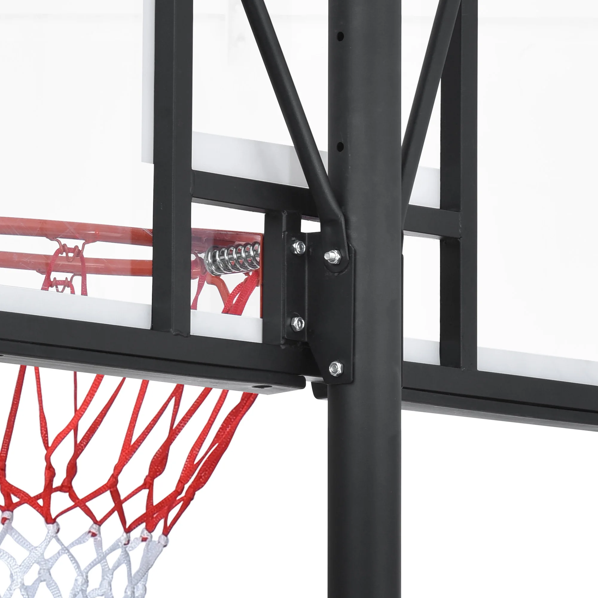 ポータブルバスケットボールフープバスケットボールシステム8-10フィート高さ調整青少年大人用LEDバスケットボールフープライト、カラフルなライト