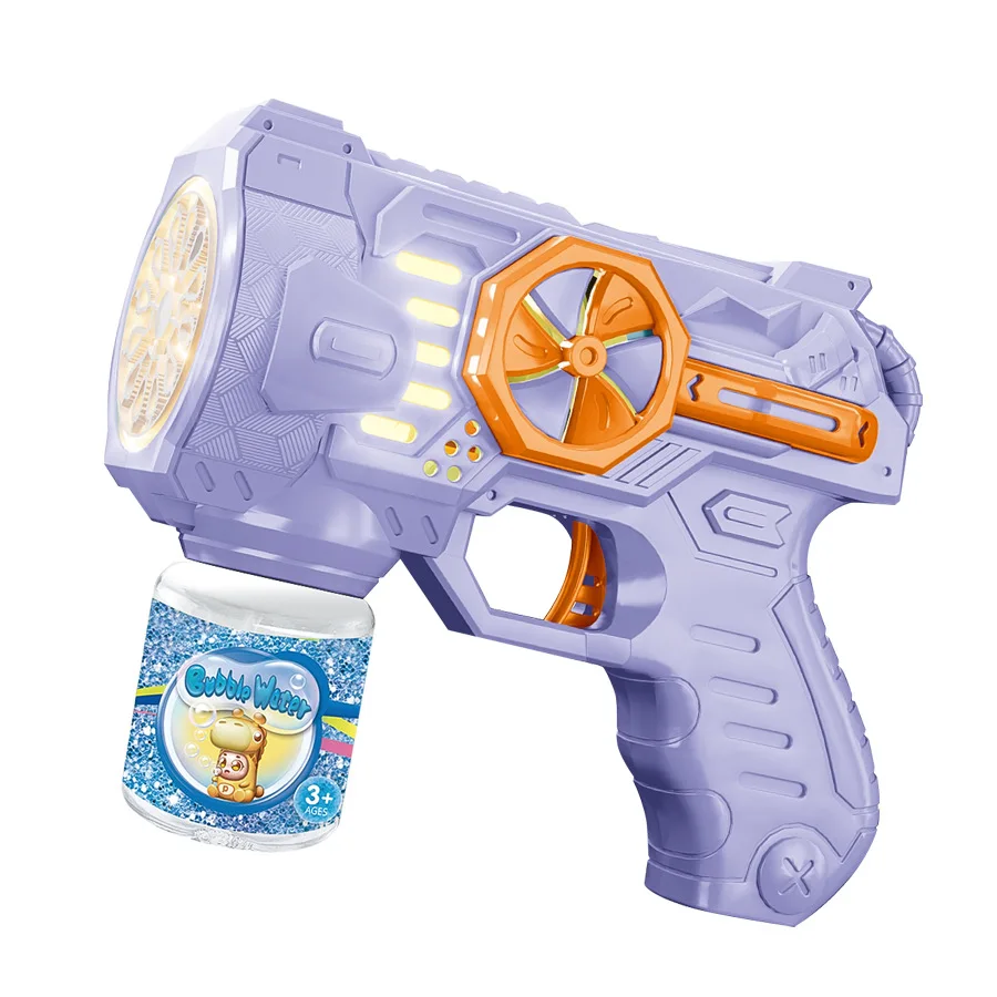 Pistola de bolhas infantil, máquina sopradora de bolhas portátil totalmente automática sem vazamento, brinquedo ao ar livre