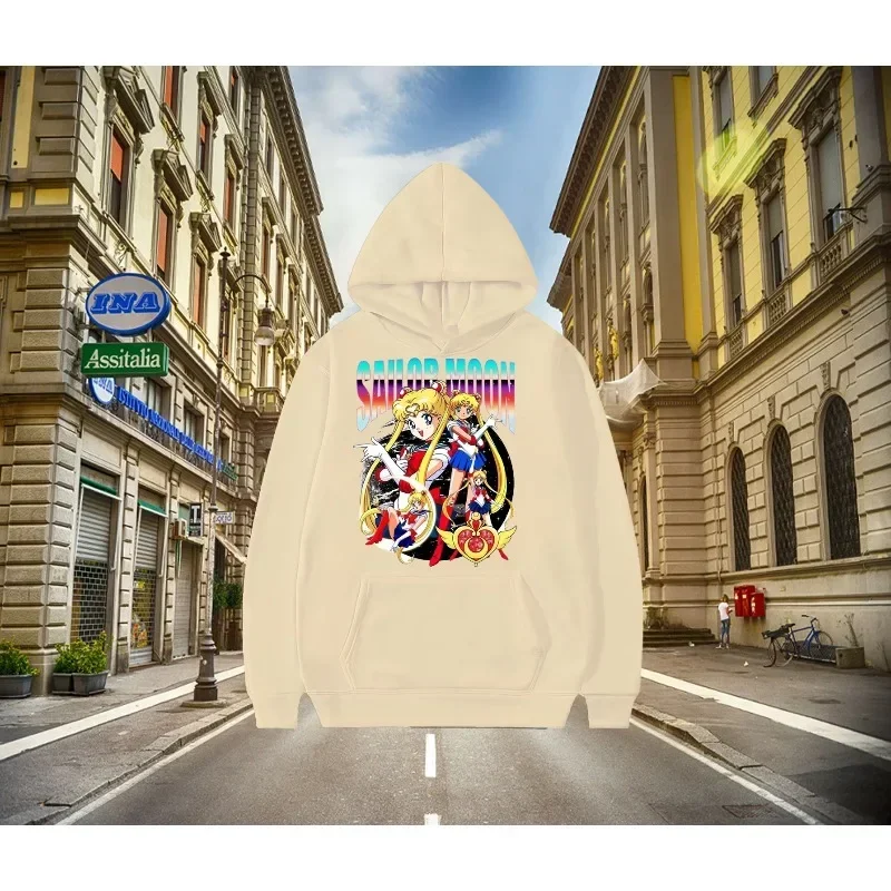 Sailor Moon Trend Explosion Musim Gugur Musim Dingin Y2K Harajuku Hoodie Katun Pria Wanita Gaya Y2k Vintage Sweatshirt Streetwear