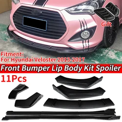 Car Front Bumper Splitters Lip Body Kit Spoiler Side Skirts Extensions Rear Wrap Angle ABS Carbon For Hyundai Veloster 2013-2017
