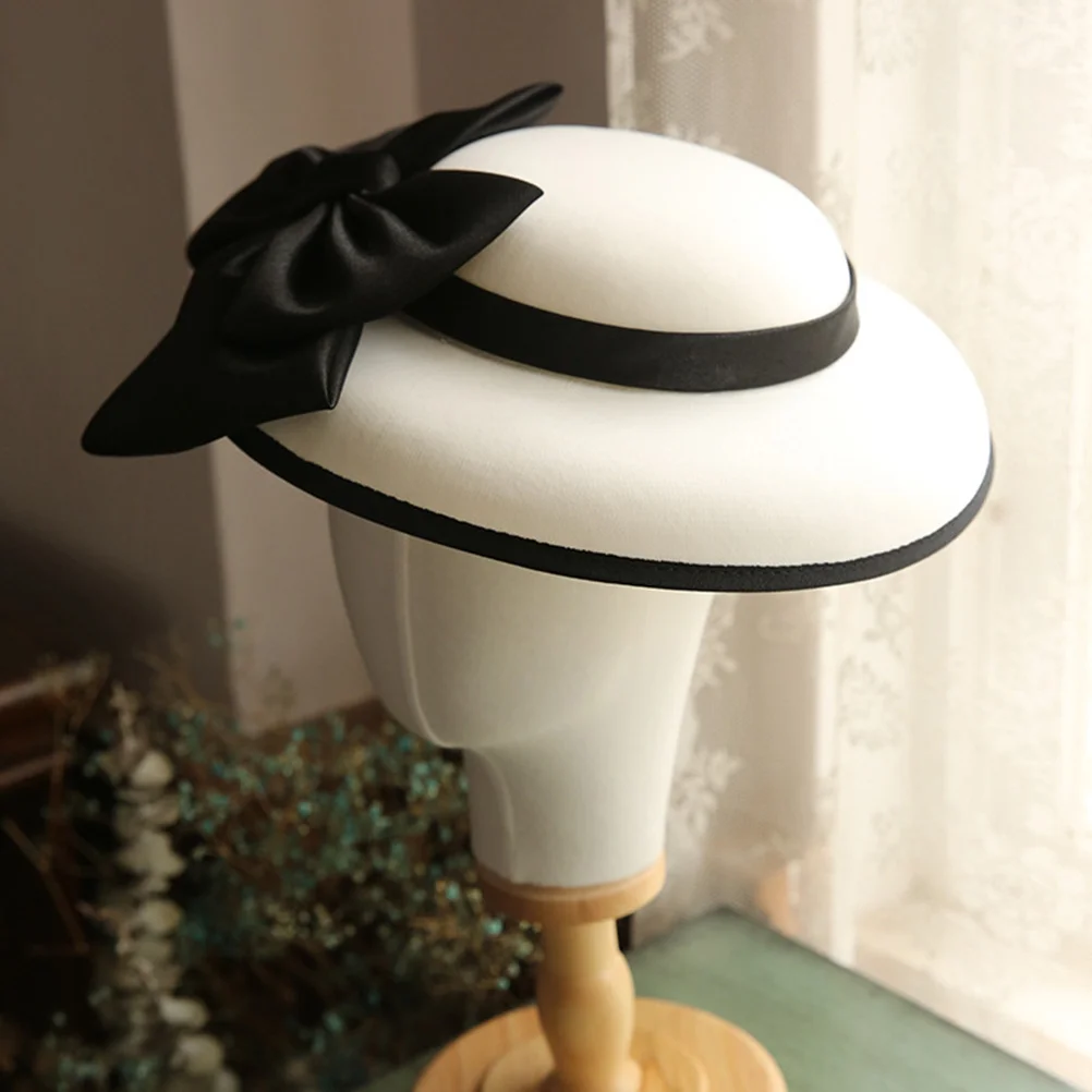 Retro Top Women Caps Hats Female Dinner Party Cap Dress Modeling French Banquet Fabric Miss