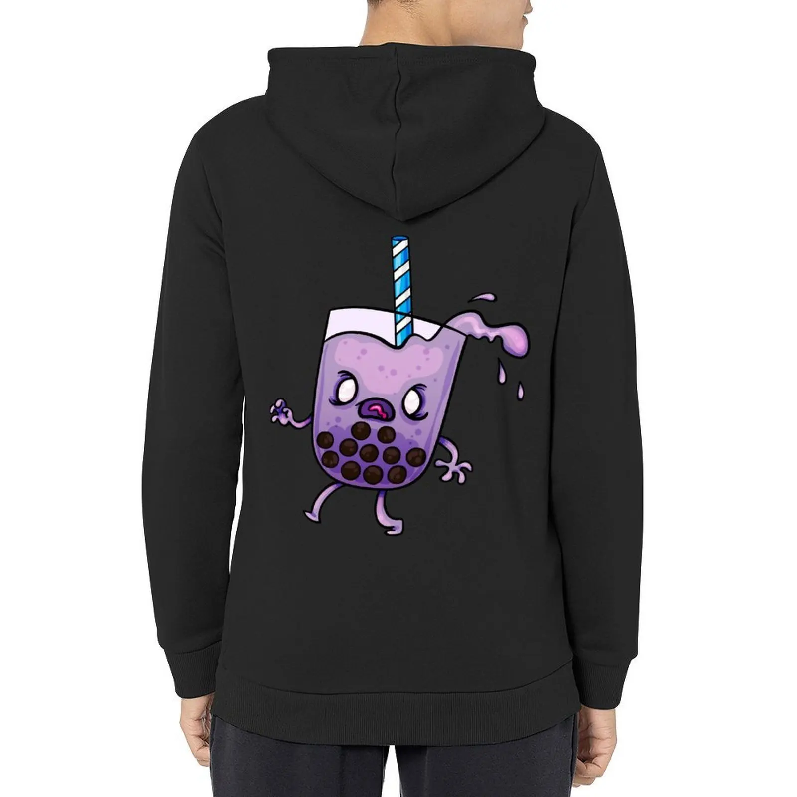 Boba zombie – Sudadera con capucha de burbujas de taro, ropa de anime, conjunto de sudadera para hombre, ropa coreana, nueva camiseta con capucha