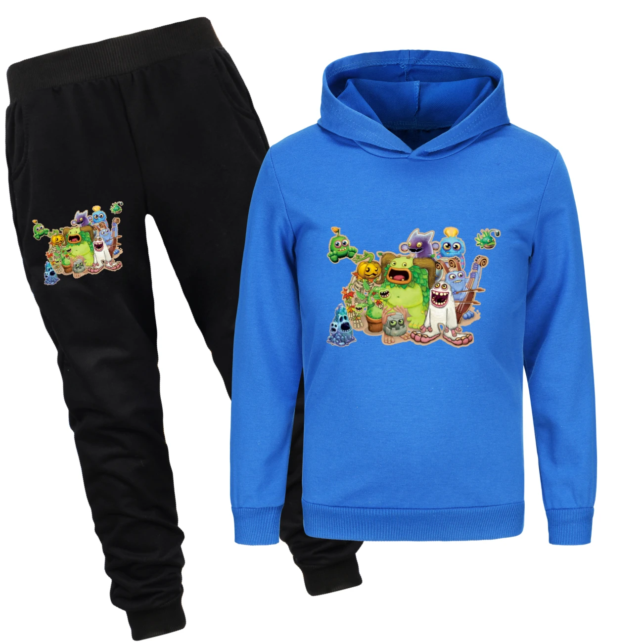 Cartoon MY SINGING MONSTERS Clothes Kids Hooded Sweatshirt Pants 2pcs Set Boys Tracksuit Baby Girls Fall Clothes Children's Sets