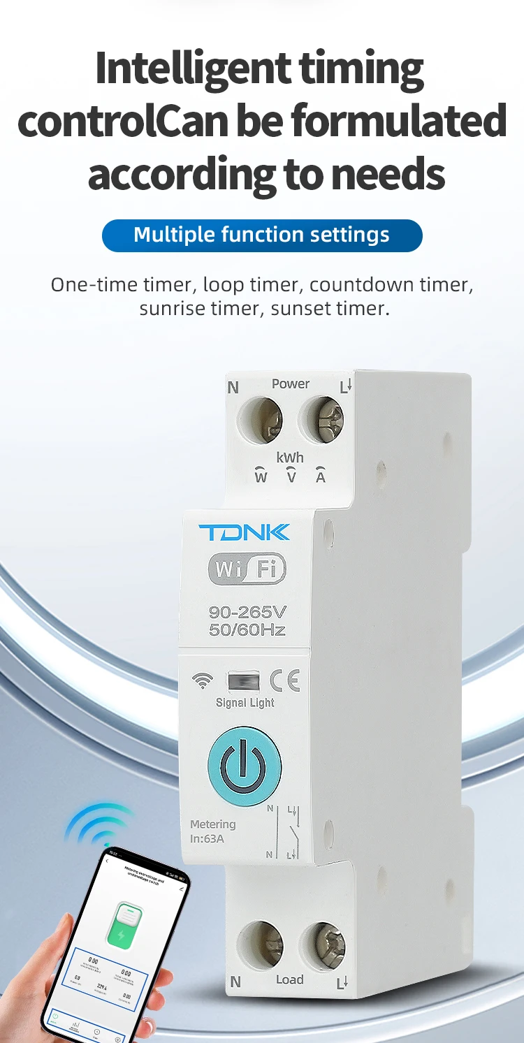 TUYA WiFi MCB 1A-63A Smart Circuit Breaker Überstrom Unter Spannung Schutz Power Metering Drahtlose Fernbedienung Schalter – Detail 8