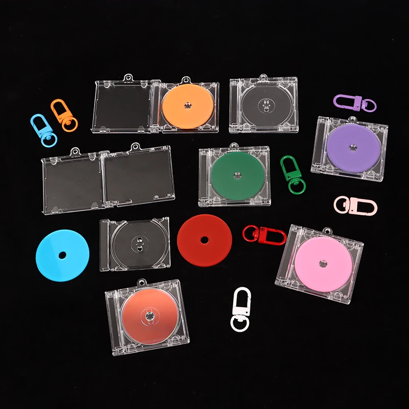 Peripheres Gedenk-Blanko-Album Schlüsselanhänger Mini-CD-Hülle Schlüsselanhänger in Form eines CD-Players DIY Rucksack-Anhänger – Detail 6