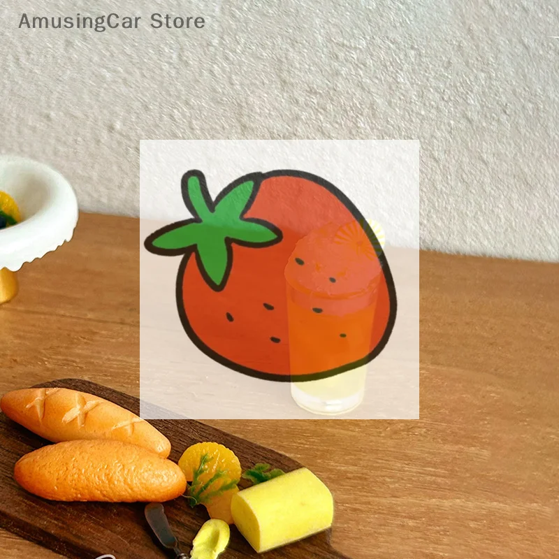 لعبة كأس عصير الأناناس المزخرفة لبيت الدمى الصغير للأطفال؛ 1/12 مصغرة للعب التظاهري #4