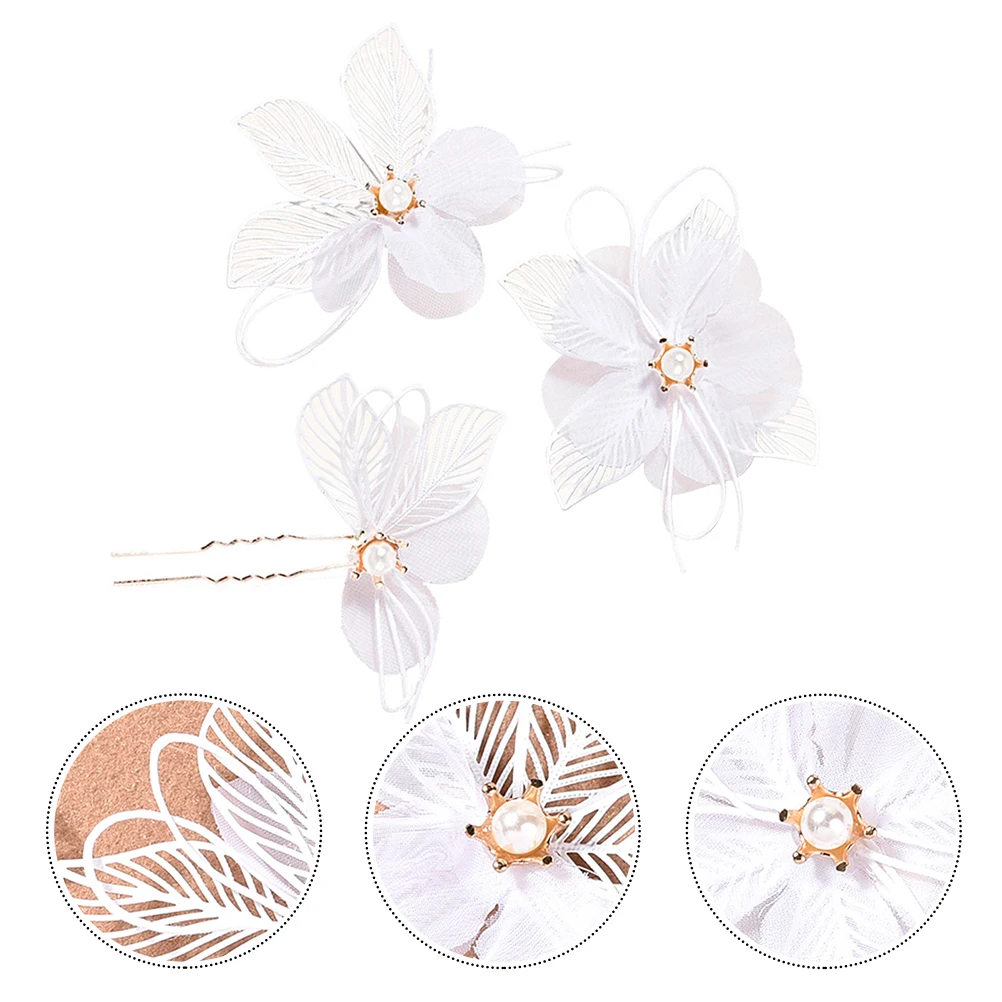 

Flower Hair Accessories Set Pearl Wedding Hairpins Bridal Headdress Hair Clips Gorgeous Color Brightness Chic Design Dance