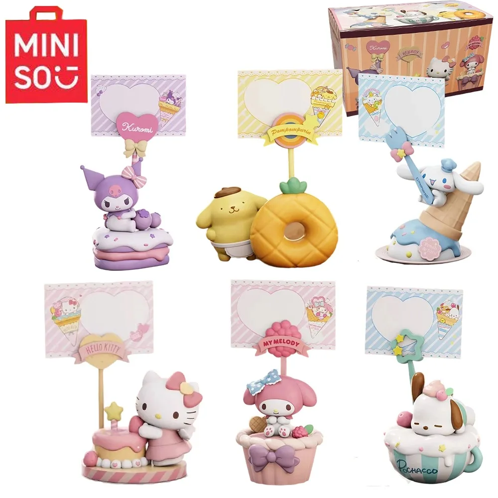 

Sanrio Character Dessert Note Series Cartoon Cute Pochacco Desktop Note Holder Ornament Kuromi Doll Doll Hand Figure Girl Gift