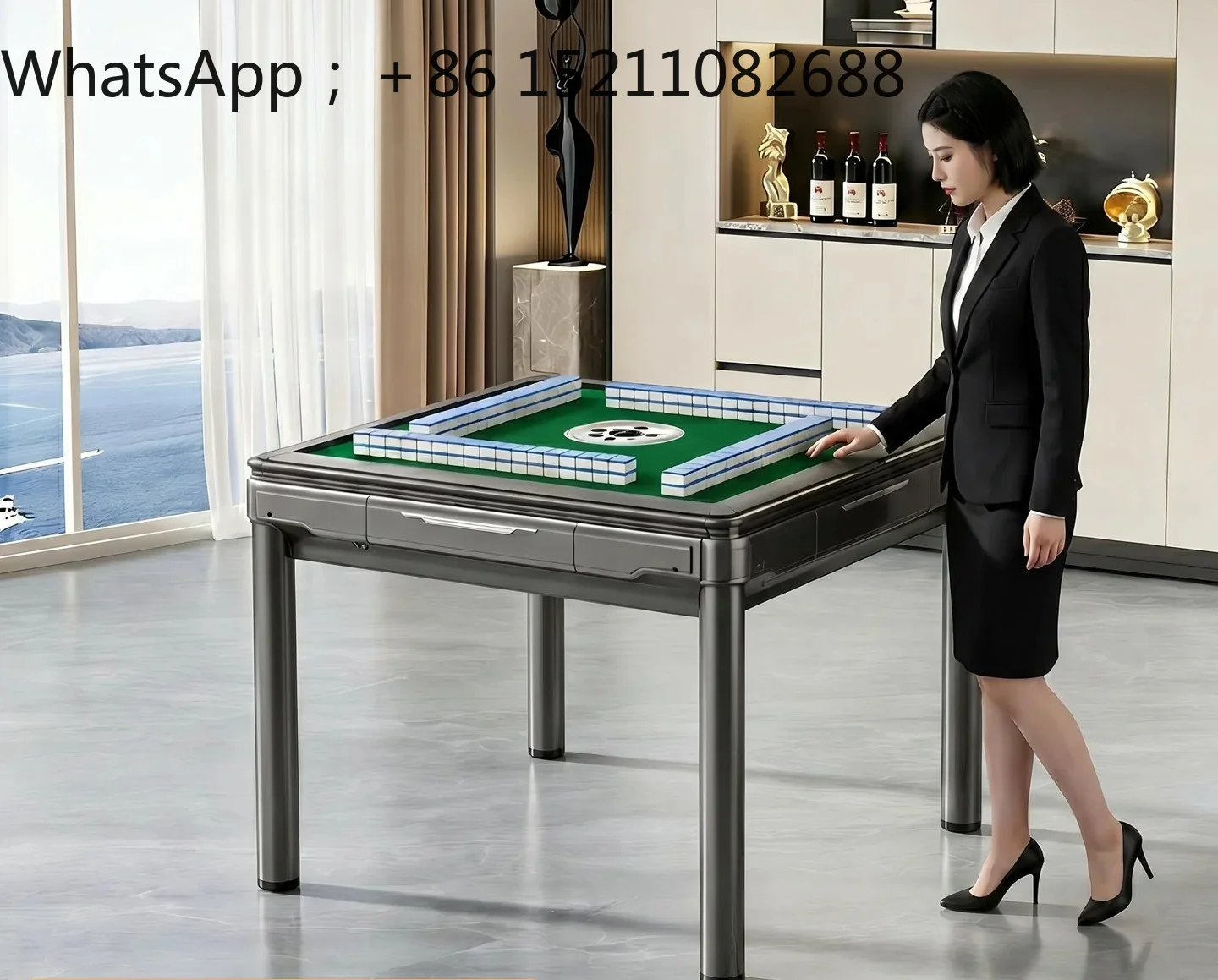 LLY automatic dining table dual-purpose electric four-port machine mahjong table mahjong machine