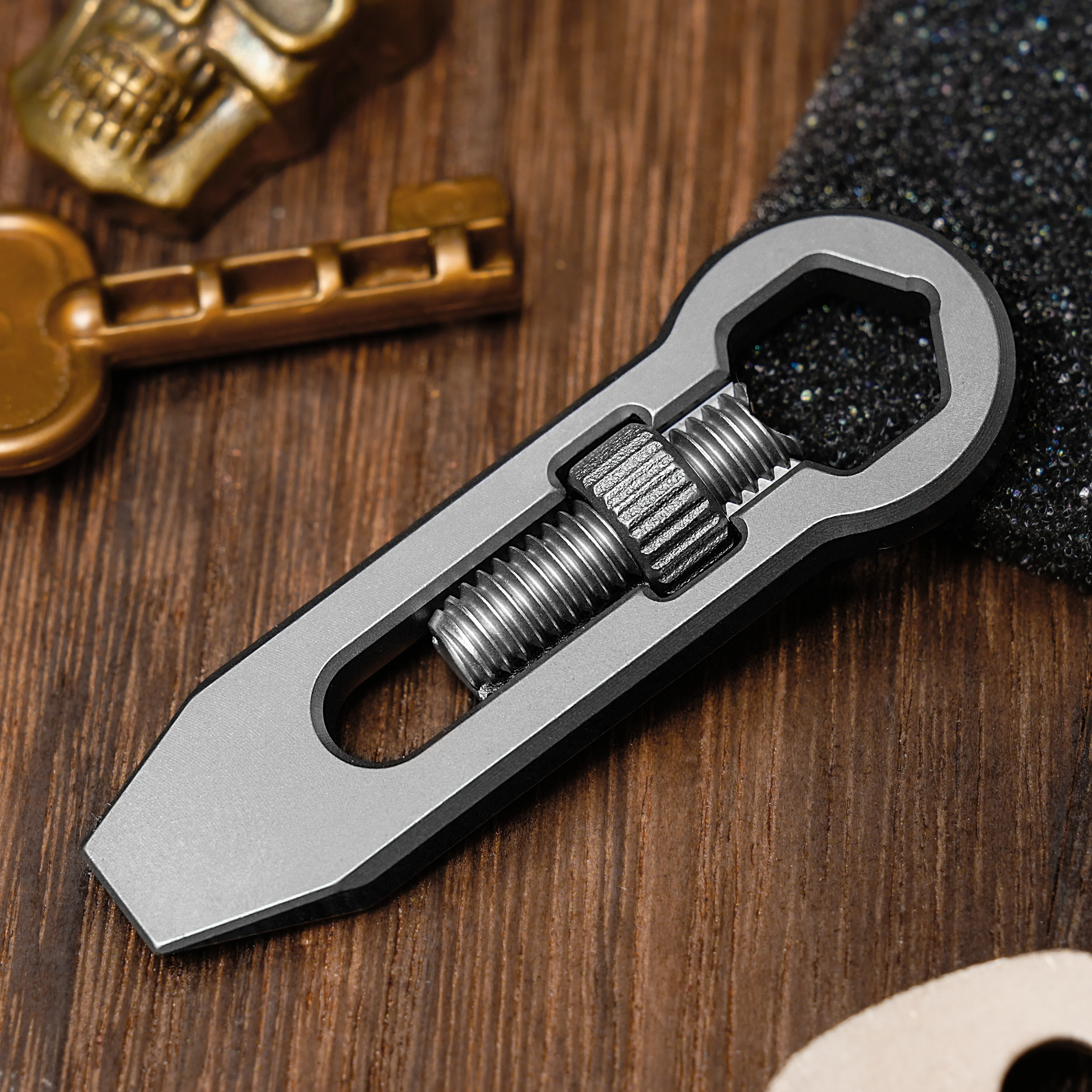 Titanium Alloy Hexagon Wrench Mini EDC Pry Bar Bottle Opener Keychain Tool Combination Outdoor Camp Hike Gear