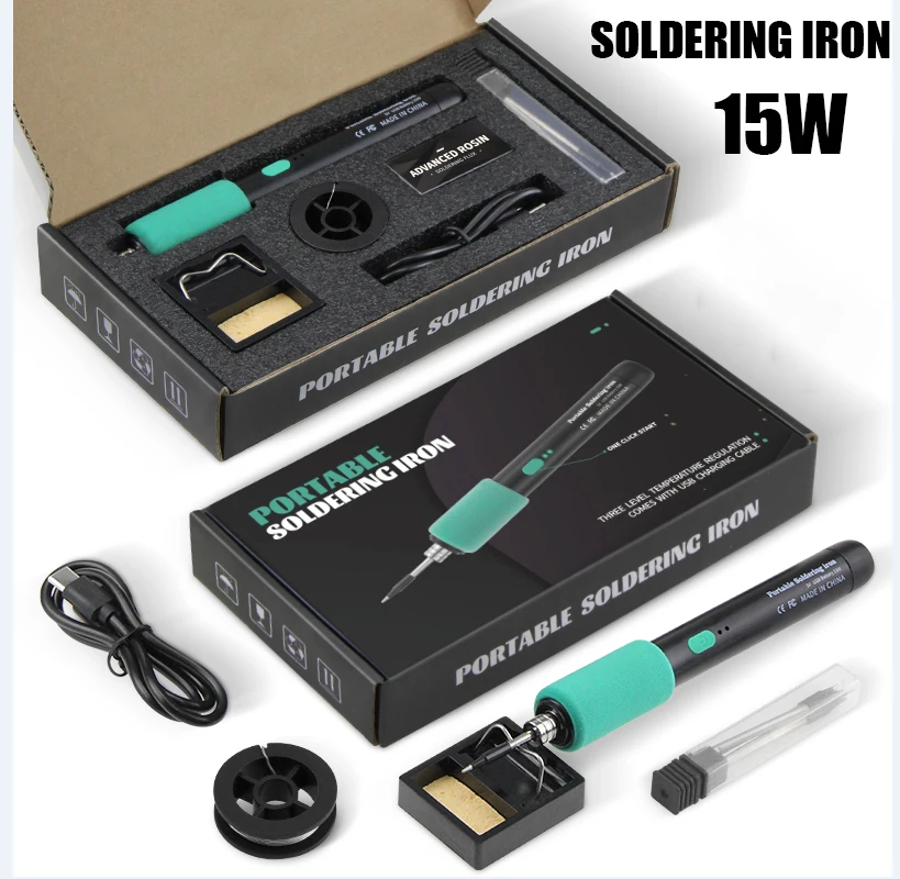 15W USB Soldering Iron Wireless Electric Soldering Iron  Type-C Interface Fast Charging Solder Iron Portable Repair Welding Tool