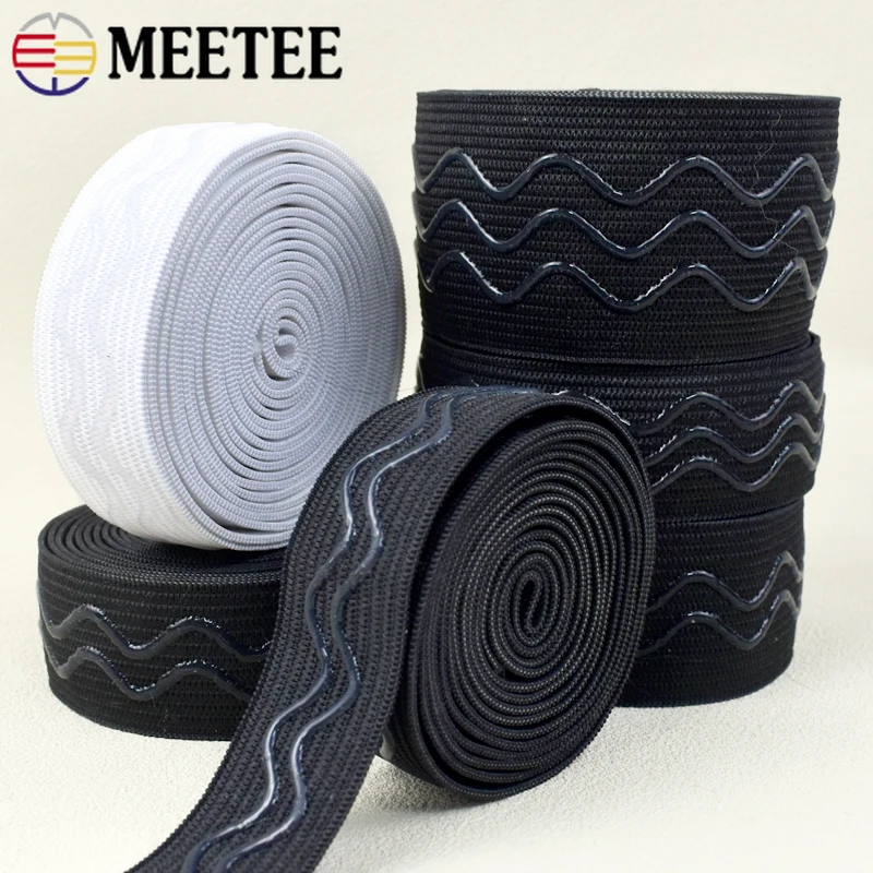 

10/20M 20-40mm Bra Strap Non-slip Rubber Bands Belt Silicone Elastic Band Underwear Stretch Cord Clothes Tape Sewing Accessories