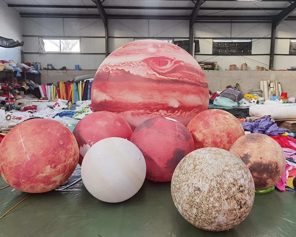 Planeta inflable colgante de PVC, Bola de Luna hermética con bomba de aire, accesorios de exhibición para boda/fiesta o aterrizaje, centro comercial