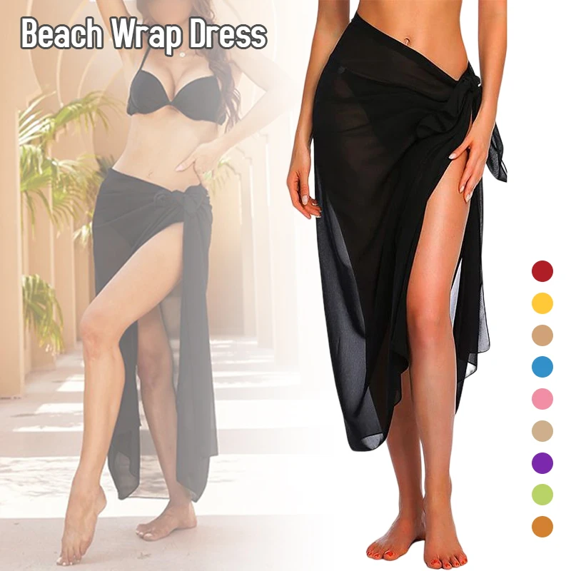 

Summer Sexy Beach Skirts Women Beach Wear Chiffon Beach Wrap Skirt Towel Long Sarong Cover Up Sexy Bikini Scarf