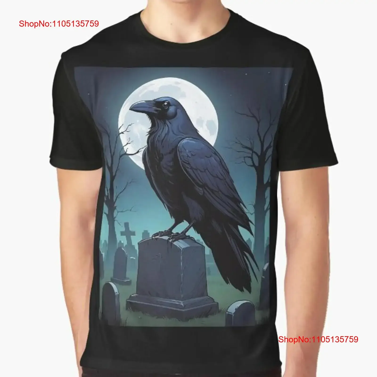 

Футболка с вороном, винтажная стильная повседневная дизайнерская одежда с рисунком, эластичная мягкая дышащая модная уличная одежда унисекс