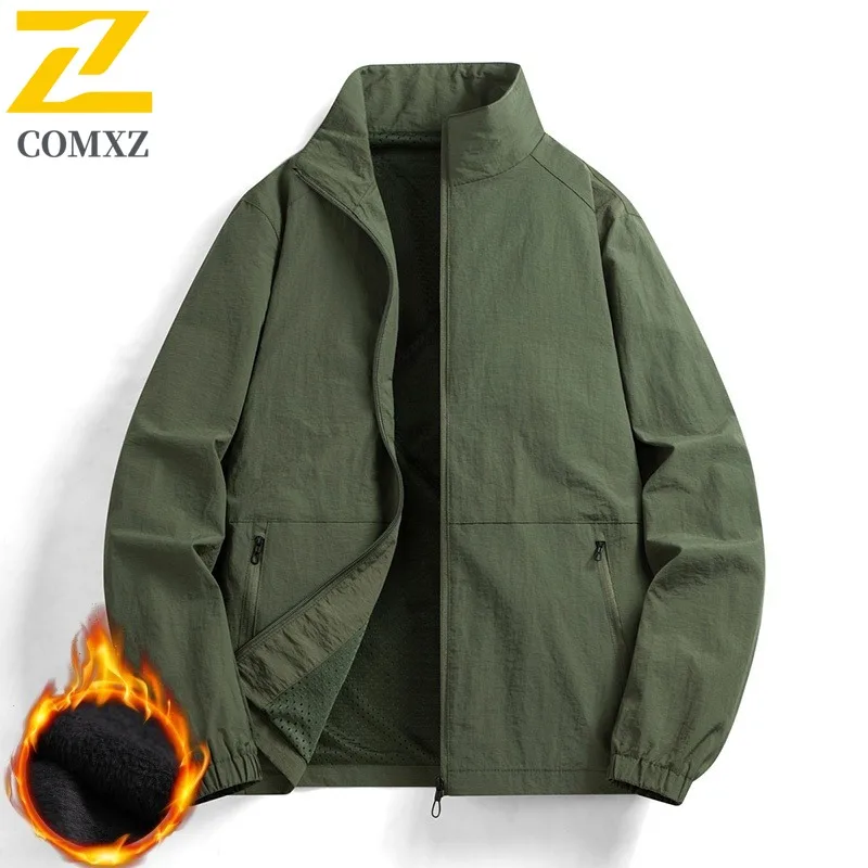 سترة تسلق الجبال الخارجية COMXZ للرجال متعددة الاستخدامات مقاومة للرياح، تصميم مميز بياقة واقفة، ملابس خريف جديدة خفيفة الوزن