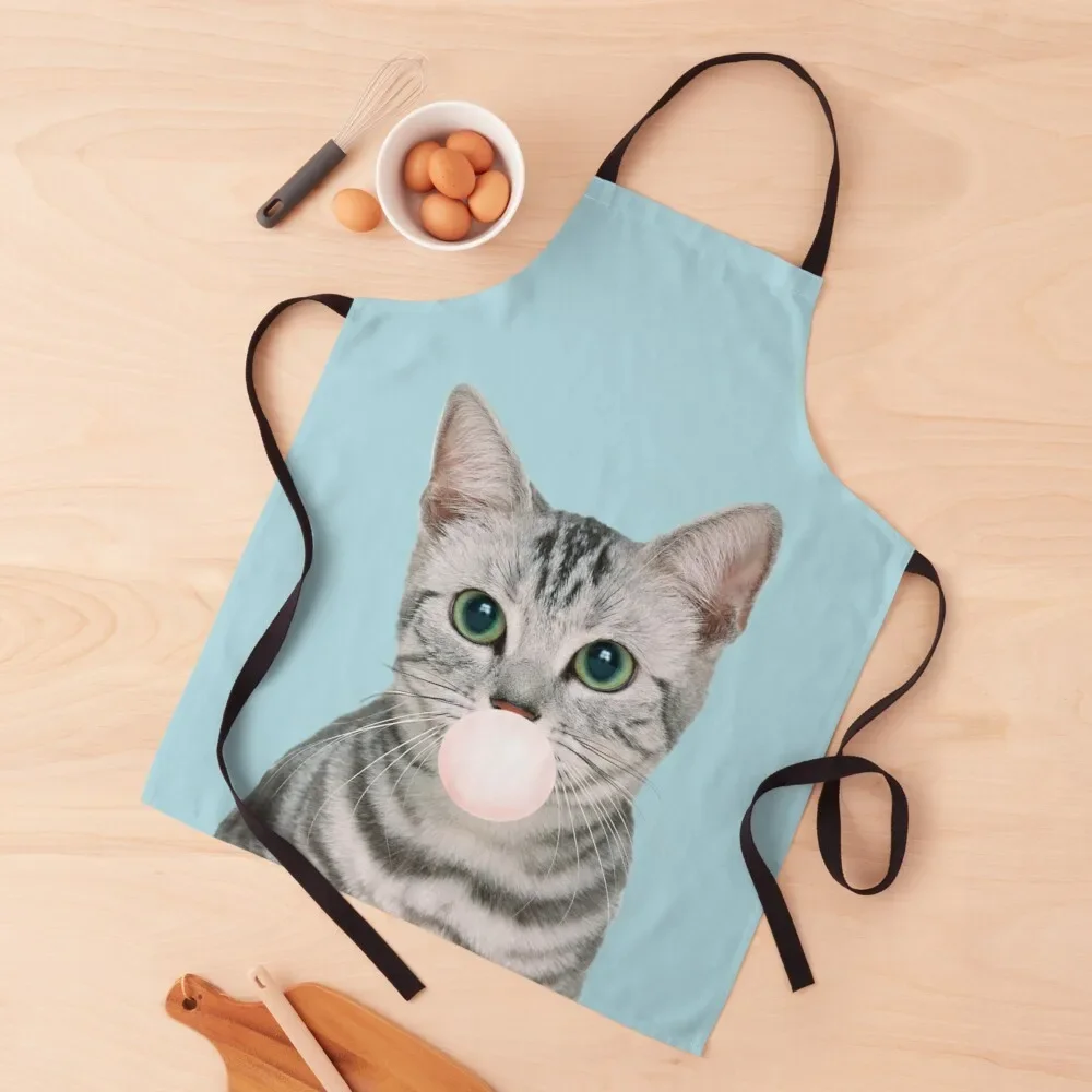 

01_Bubble gum cats series Apron Chef Accessories For Women with personal logo Apron