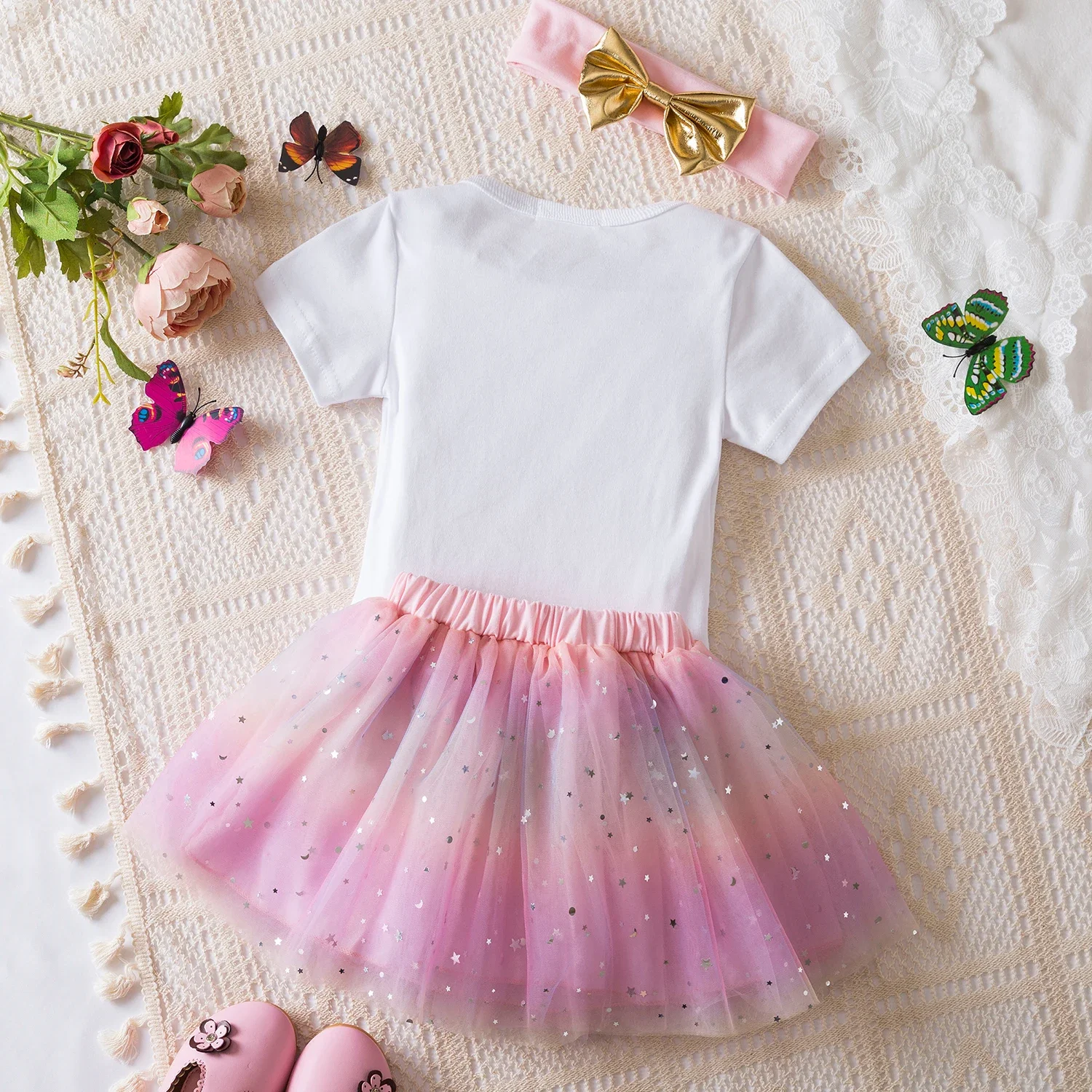 1st Birthday Baby Girls Clothes Baby Birthday Christening Party Dress 3pcs Pink Tutu Cake Dresses Outfits Newborn Summer Clothes