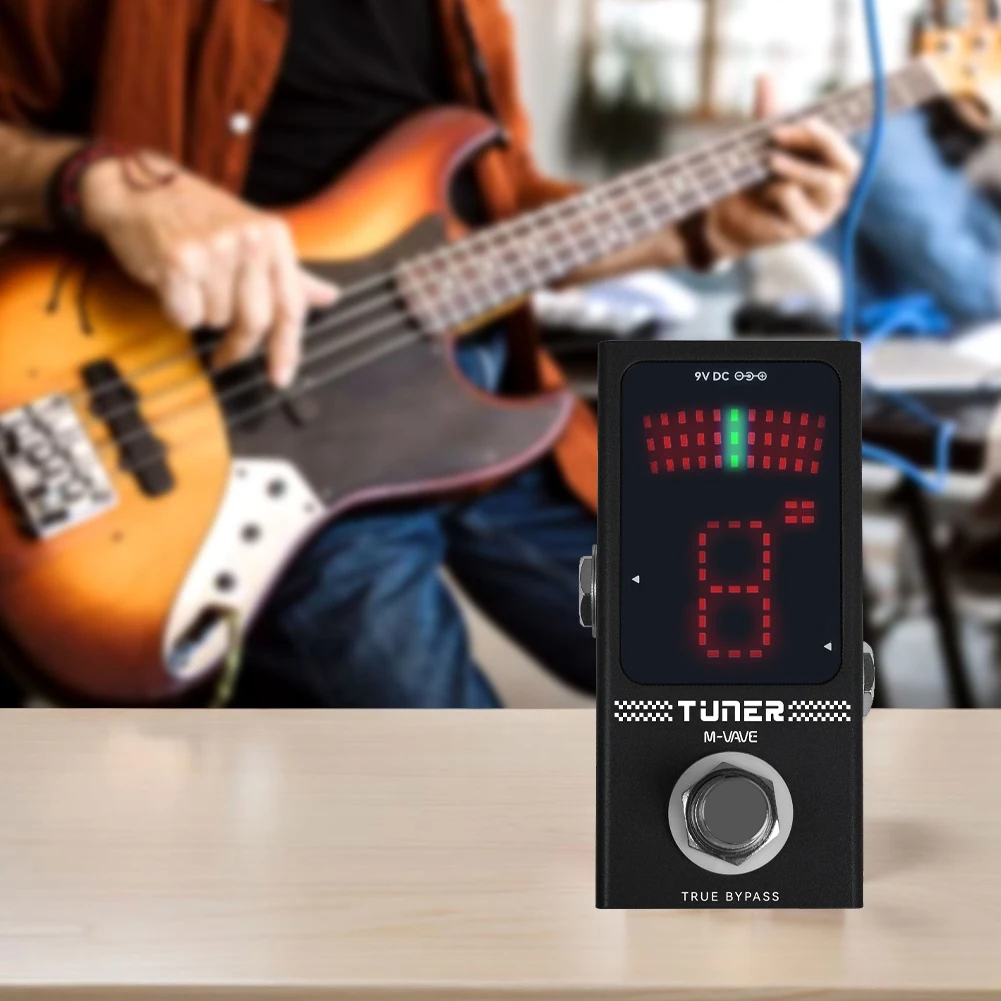 True Bypass Tuner for mini Pedal Tuner Automatic Silencing Feature User-Friendly Design Portable Tuner Sturdy Metal Casing