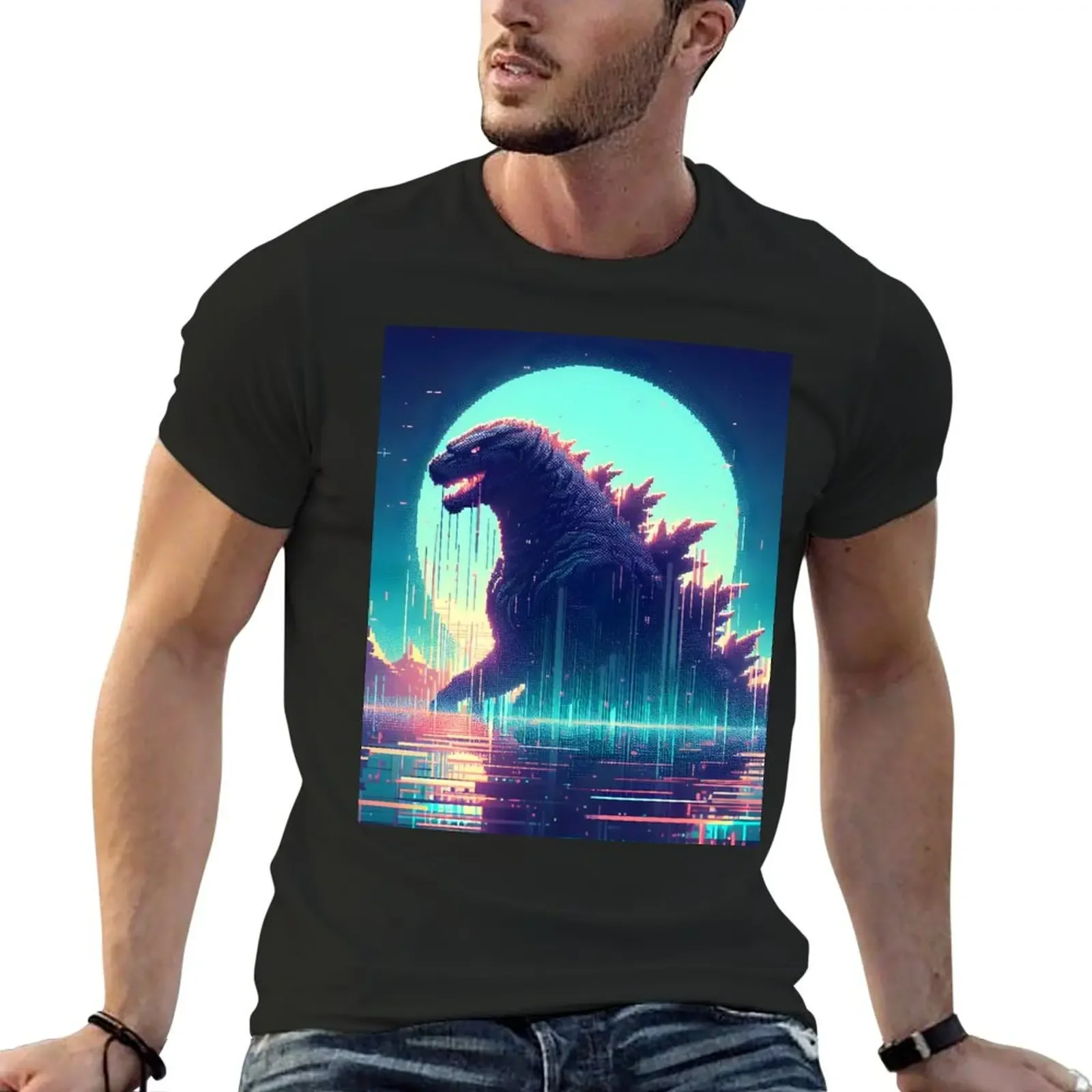 

Godzila T-Shirt new edition plus size clothes basketball graphic tees funny t shirts for men