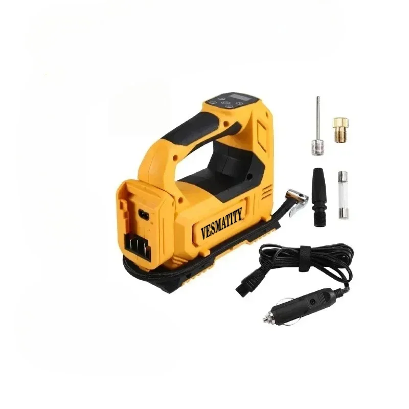 Air Pump Cordless Inflator Tool For Car Tyre Inflator Electric Motorcycle Pump Rechargeable Compressor For DeWALT 18V Battery