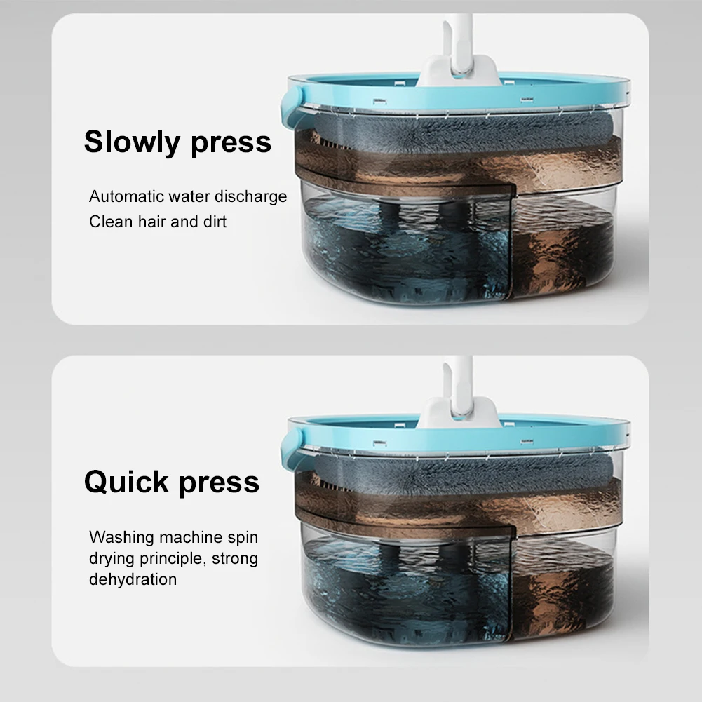 

Spin Mop and Bucket Set with 4 Replaceable Mop Pads Separate Dirty and Clean Water Home Cleaning Spinning Mops Wet and Dry Mop