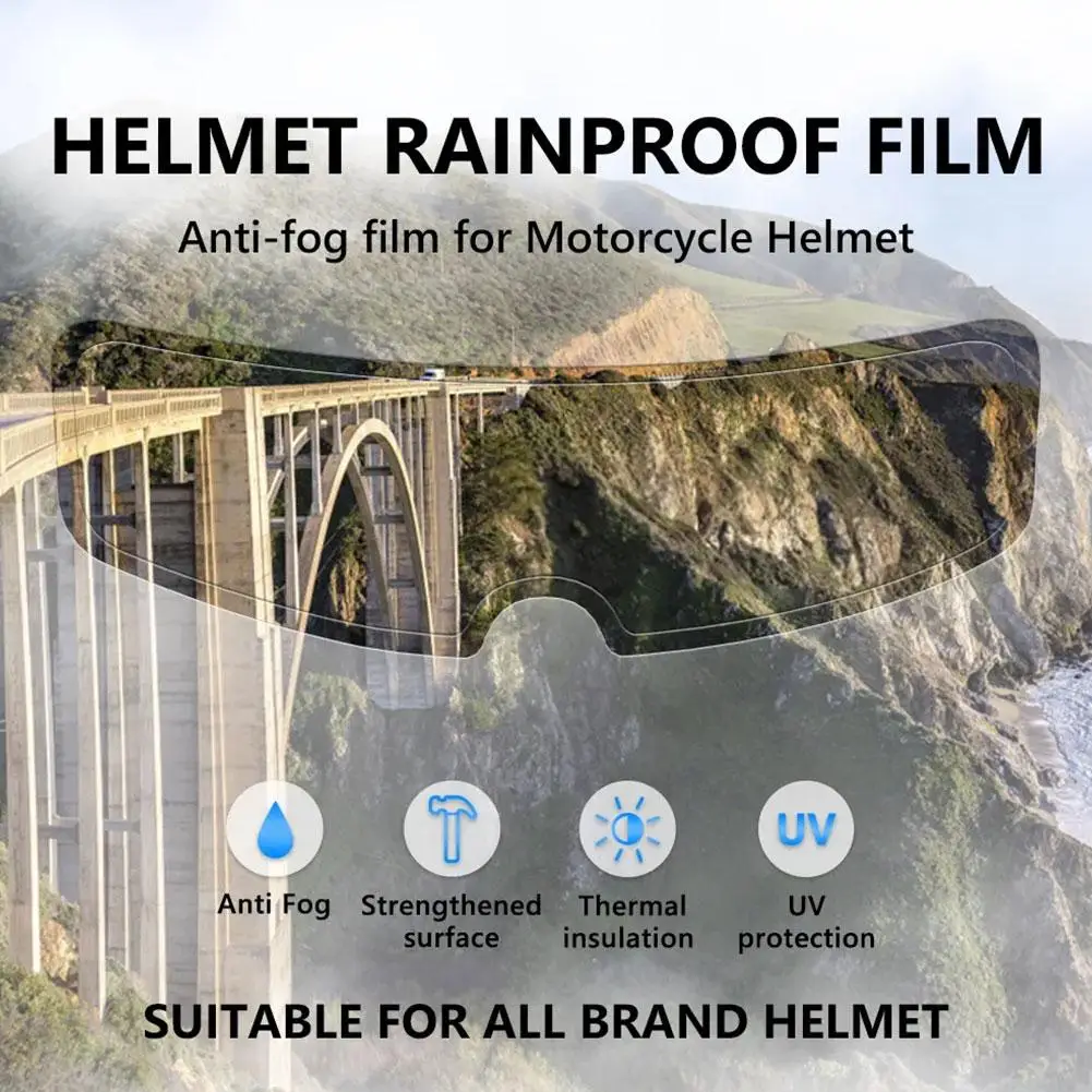 New Universal Motorcycle Helmet Clear Patch Film Anti-fog Sticker Rain Film And Coating Film Motocross Helmet V1l7