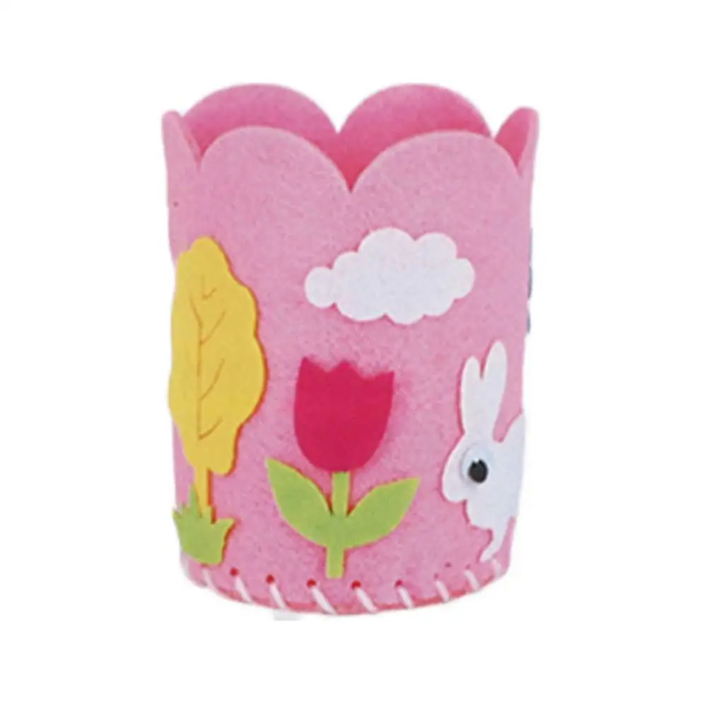 Creative For Children Material Pack DIY Craft Arts Crafts Non-Woven Handwork Pen Container DIY Pen Holder DIY Pencil Holder