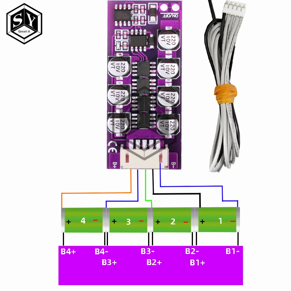 3S 4S 1.2a High Current Li-ion Lithium Battery 18650 Charger Protection Board Module Active Equalization