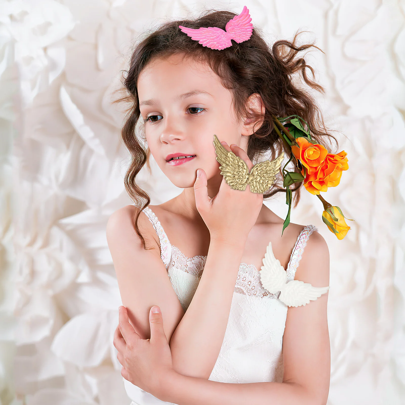 

36Pcs Angel Wing Accessories Lovely Lifelike Texture DIY Craft Decorative Ornaments for Clothes Hats Bags Curtains Sewing