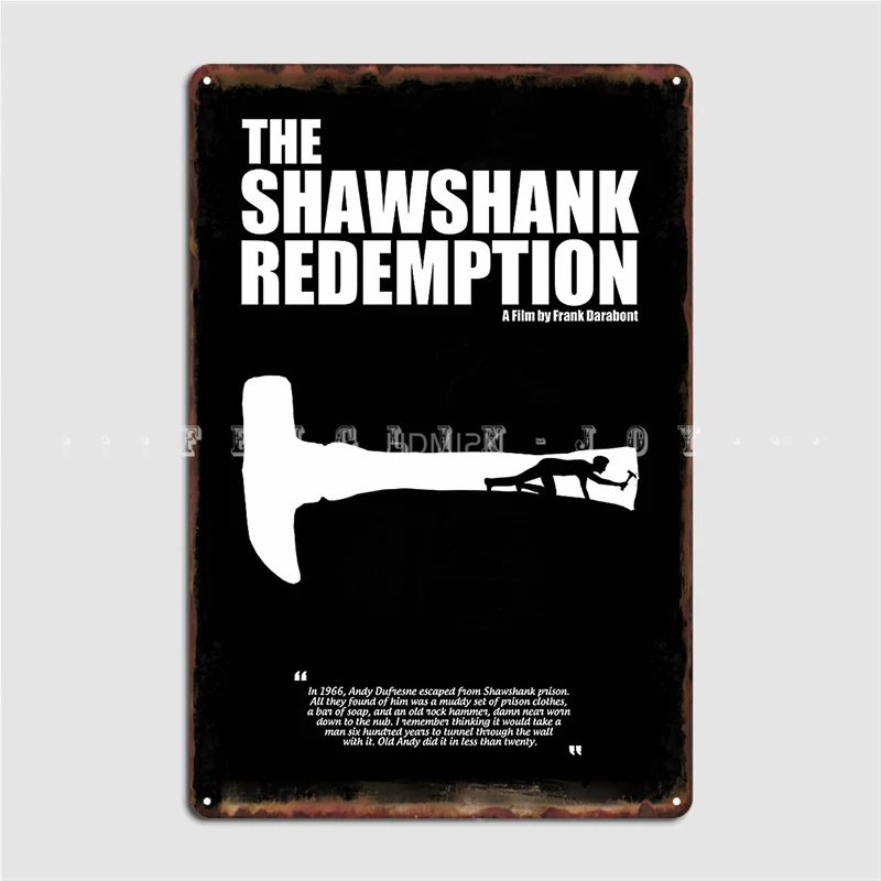 The Shawshank Redemption A Minimal Movie Frank Darabont. Poster Metal Plaque Pub Club Bar Wall Decor Tin Sign Posters