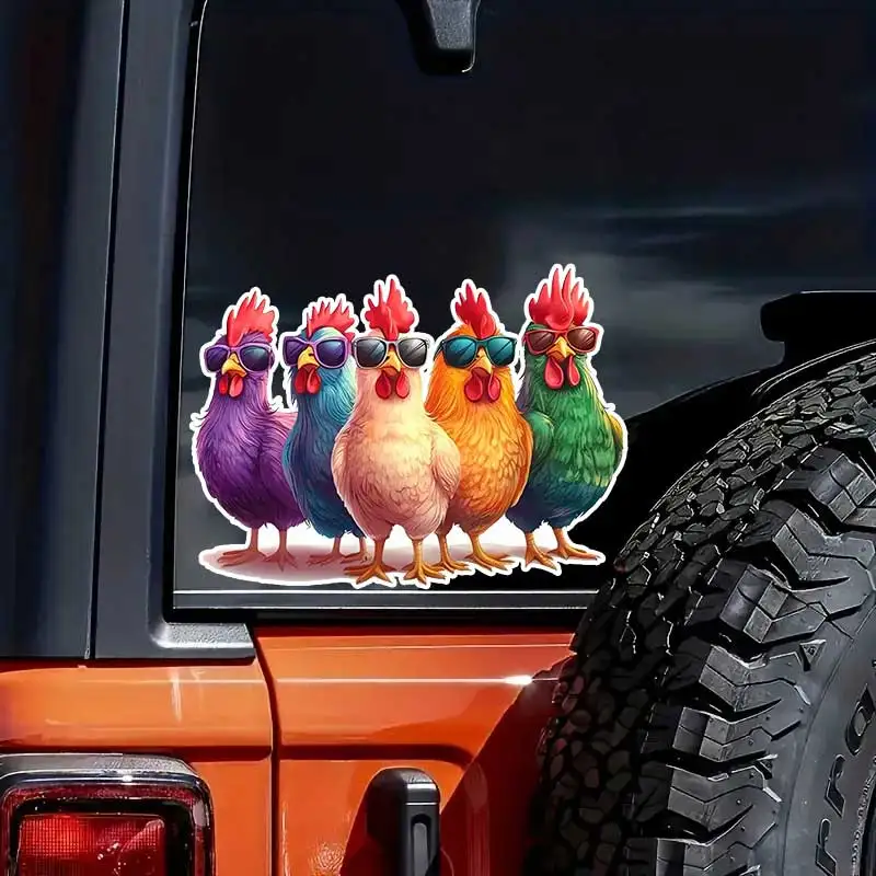 

Five Handsome Chicks Car Sticker Waterproof Vinyl Decal on Bumper Rear Window Laptop Self-adhesive Decal Accessories Y878