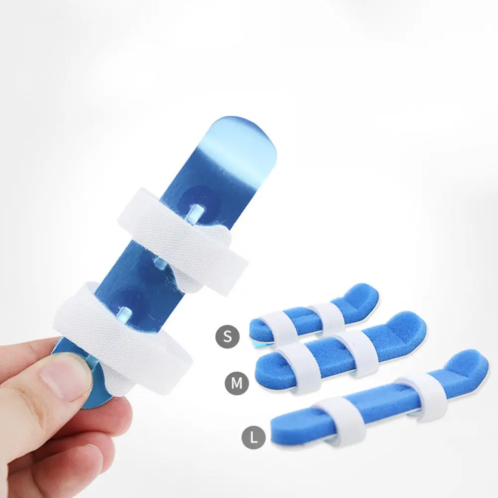 2Pcs Finger Fixation Splint Breathable Flexible Finger Support Protector Joint Brace Size L Blue Cushion Splint for Pain Relief