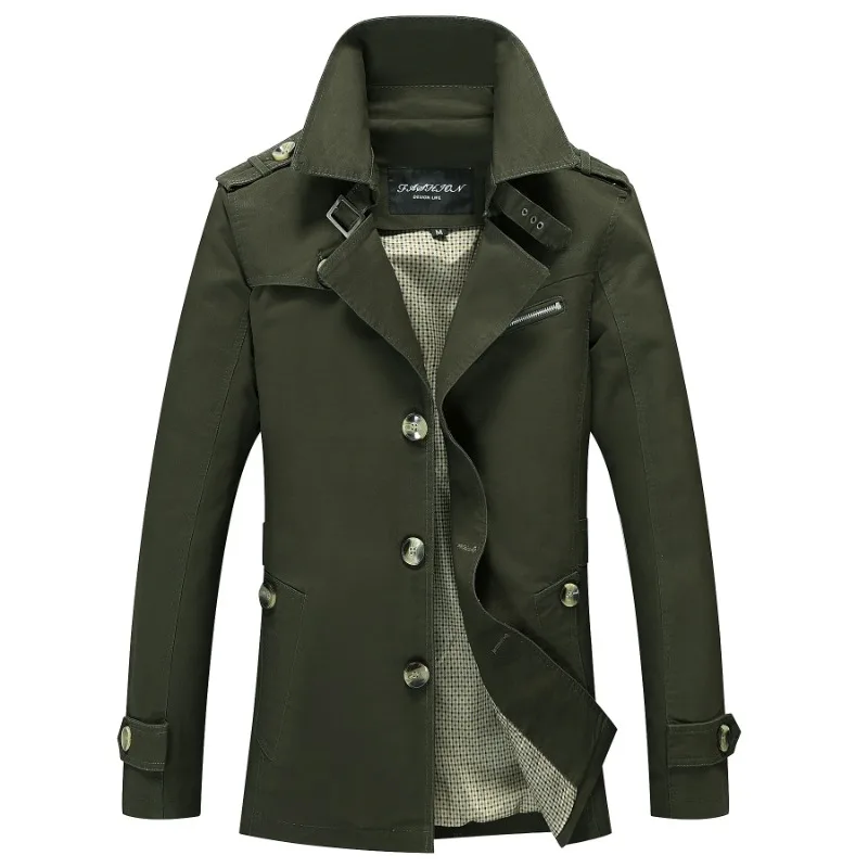 Luxury Brand Men Clothing Windbreaker Business Coats Bomber Jackets Solid Slim Long Sleeve Casual Outerwear New
