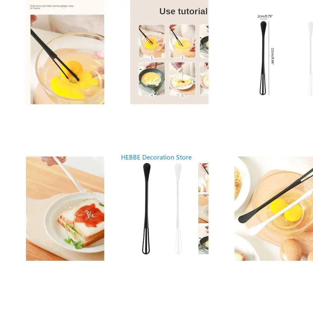 B0KC Multifunction Small Plastic Whisk Beater Kitchen Seasoning Stirring for Blending Whisking Household