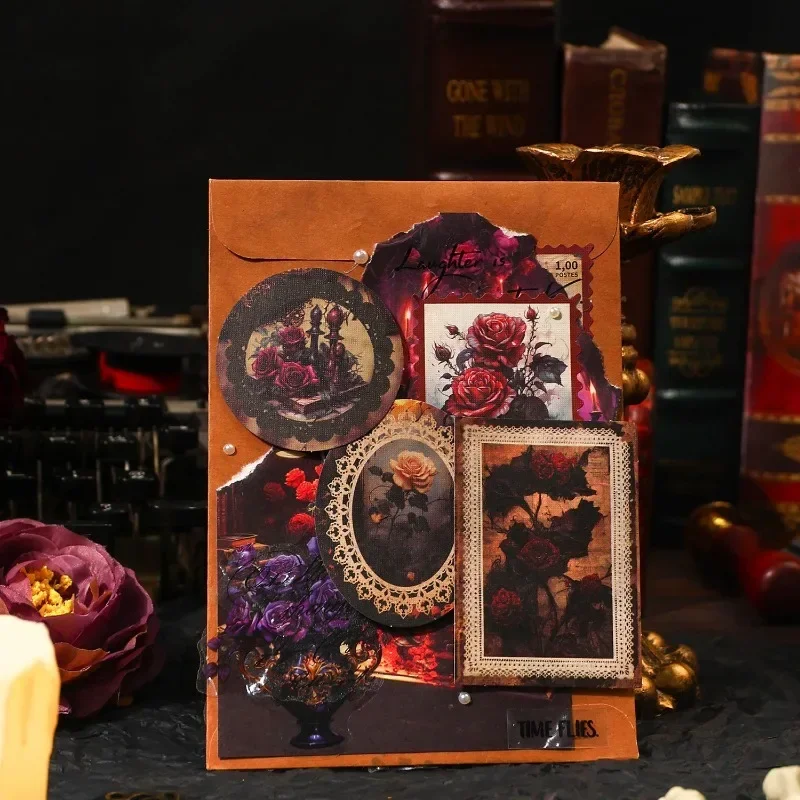 20Sheets Sticker Lace prologue Material gothic Floral collage handbook Stationery Handbook Writing Scrapbook cut 164*103mm