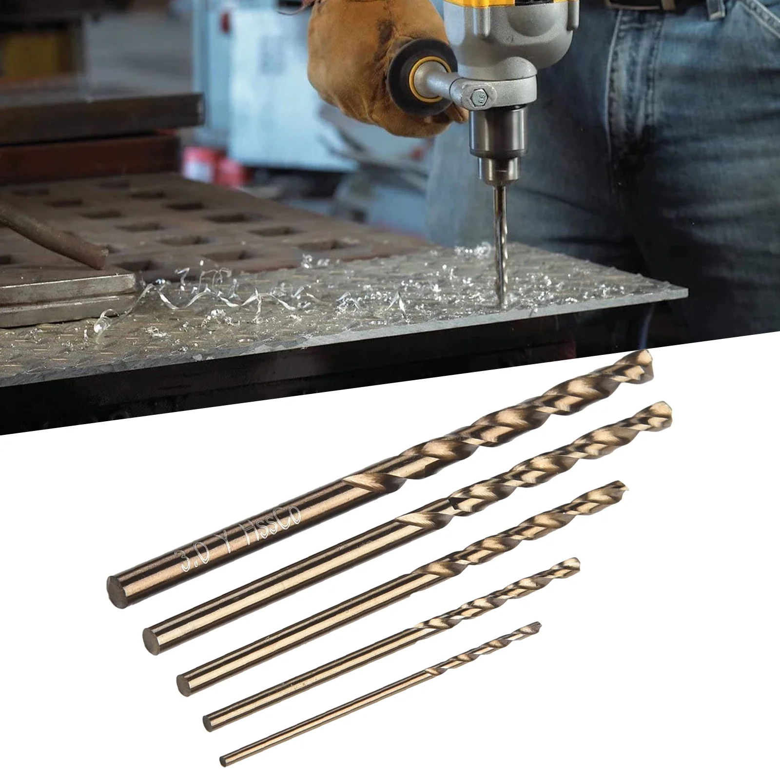 Il set di strumenti essenziali ottieni i nostri affidabili punte da trapano al cobalto HSS M35 da 5 pezzi per prestazioni superiori su qualsiasi attività di metallo resistente