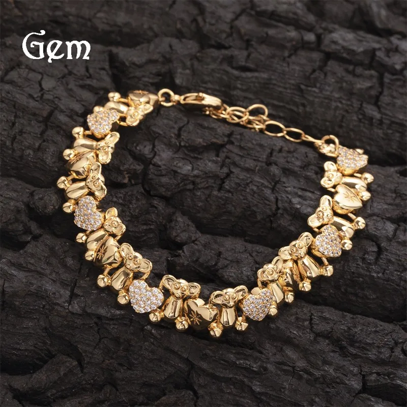 

HQ Luxury Heart Bear Necklaces for Men Women 11mm Zircon Full Diamond Simple Clavicle Chain Choker Hip Hop Necklace Jewelry Gift