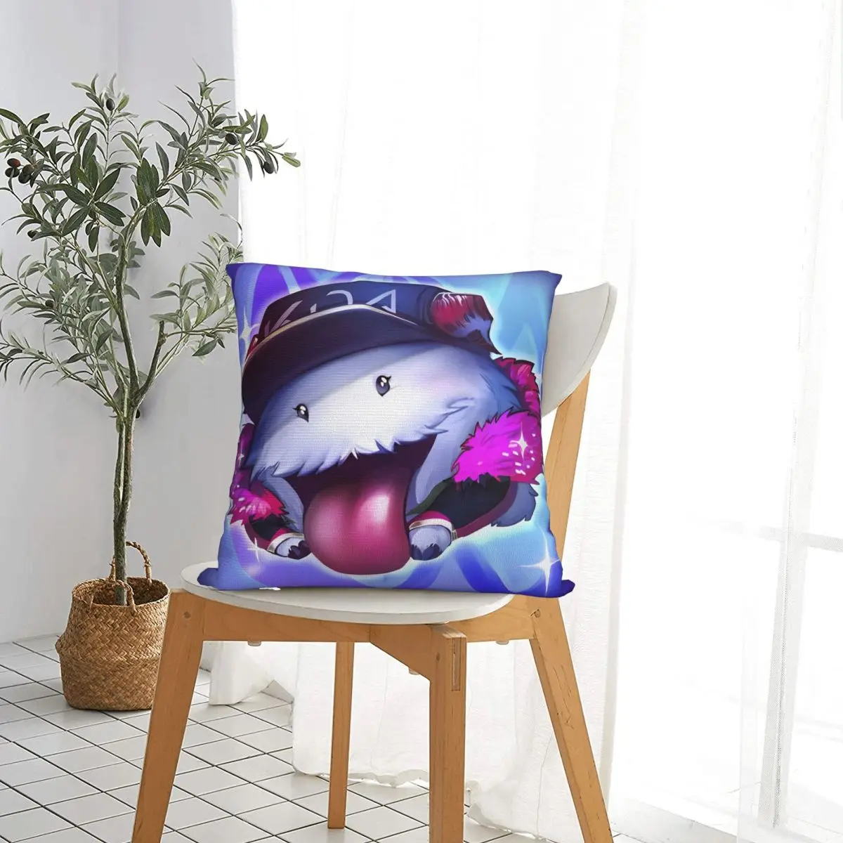 KDA Poro Pillow Cases League Battle Game Legends Cushion Covers Vintage Polyester Decor Pillowcase for Sofa 45*45cm