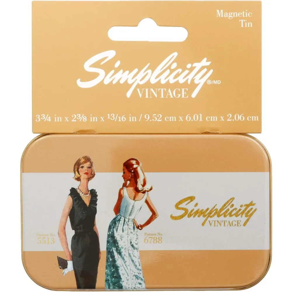 

Small Magnetic Container, 3.75 x 2.375 Inches, Vintage Retro Fashion Tin Storage Container