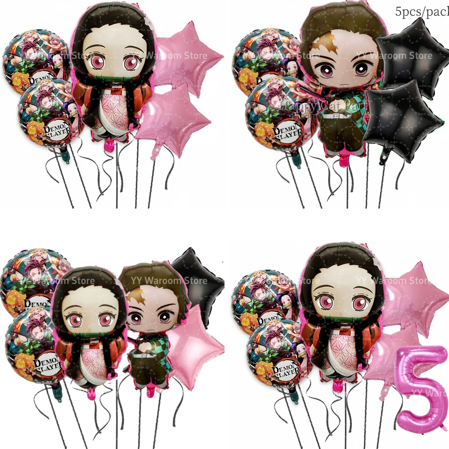 

Demon Slayer Party Decor Demon Slayer Balloons Globos Kamado Tanjirou Nezuko Balloon Baby Shower Kimetsu No Yaiba Party Supplies