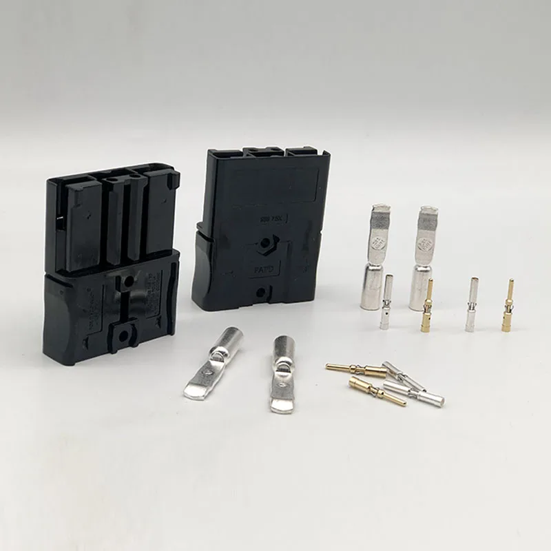 SBS75X Anderson 75A ปลั๊กเอาต์พุต600V แบตเตอรี่ลิเธียม Lipo Lifepo4แบตเตอรี Dc ปลั๊กสีดำสีน้ำตาลสีเทา