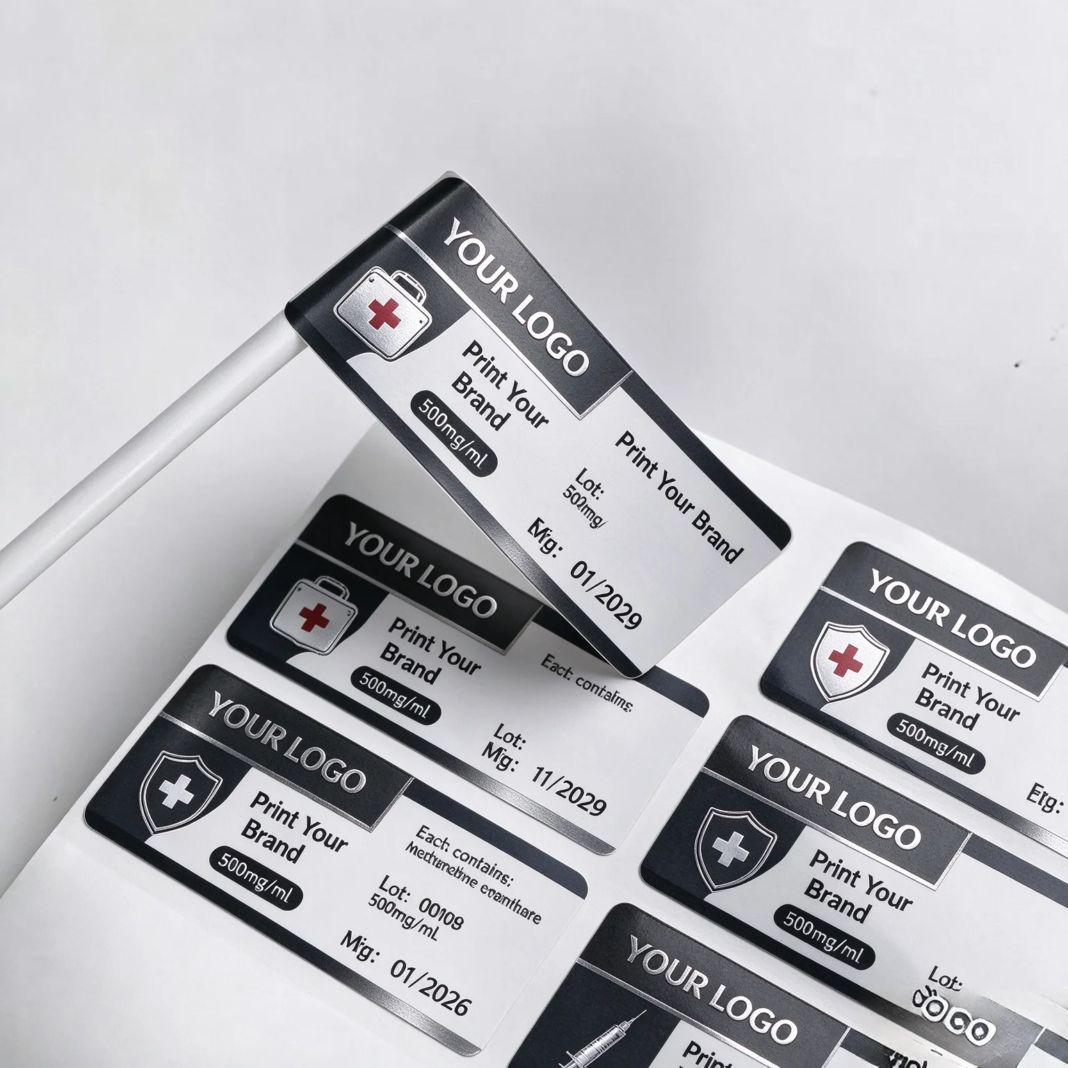 3ml and 10ml Peptide Bottle Waterproof Vinyl Labels,Small Vial Stickers With Free Custom Printed Service