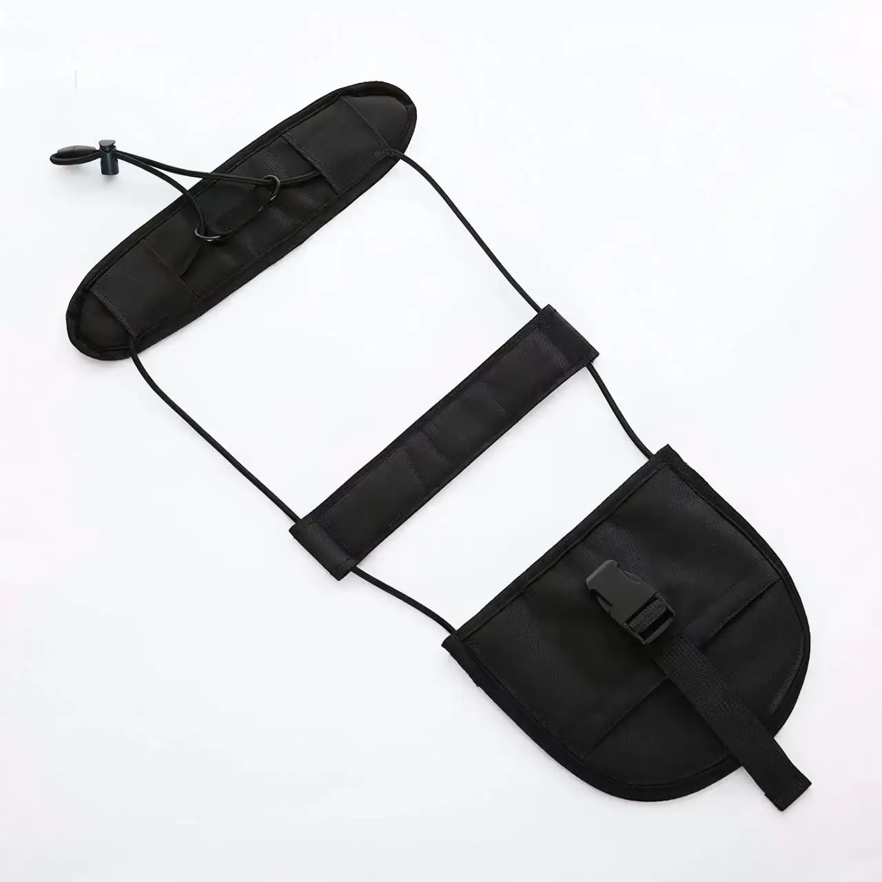Cinta de Amarração Ajustável em Nylon Preto Durável com Fivela de Engate Rápido para Bagagem, Viagem, Camping e Fixação de Suprimentos