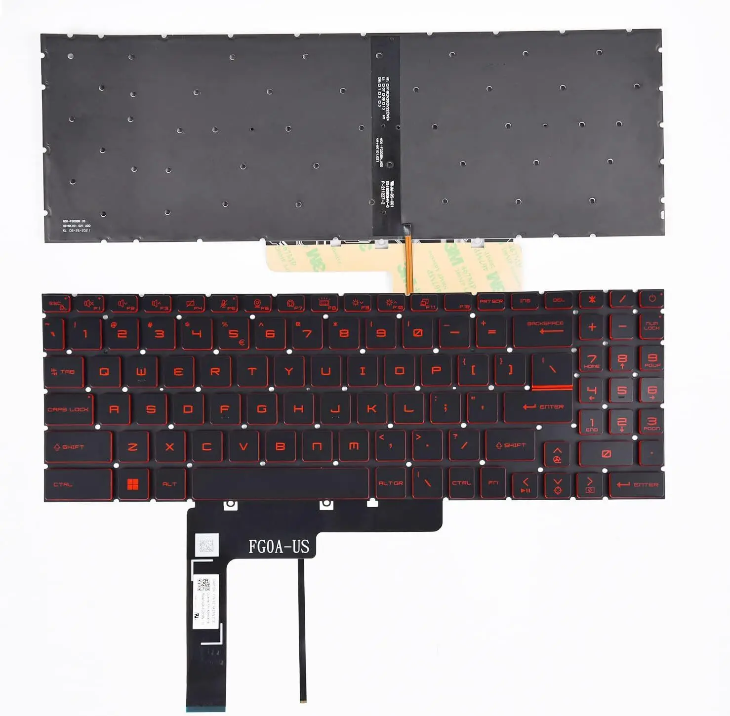 US Keyboard for MSI Sword 15 MS-1584 MS-17L2 MS-17L4 MS-17L3 MS-158K Red backlit