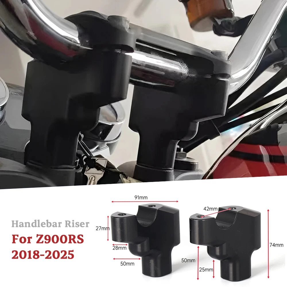 

Motorcycle Handlebar Risers Up For KAWASAKI Z900RS Z900 RS Z 900 RS 2018-2025 Black Aluminum Handle Bar Mount Clamps Accessories