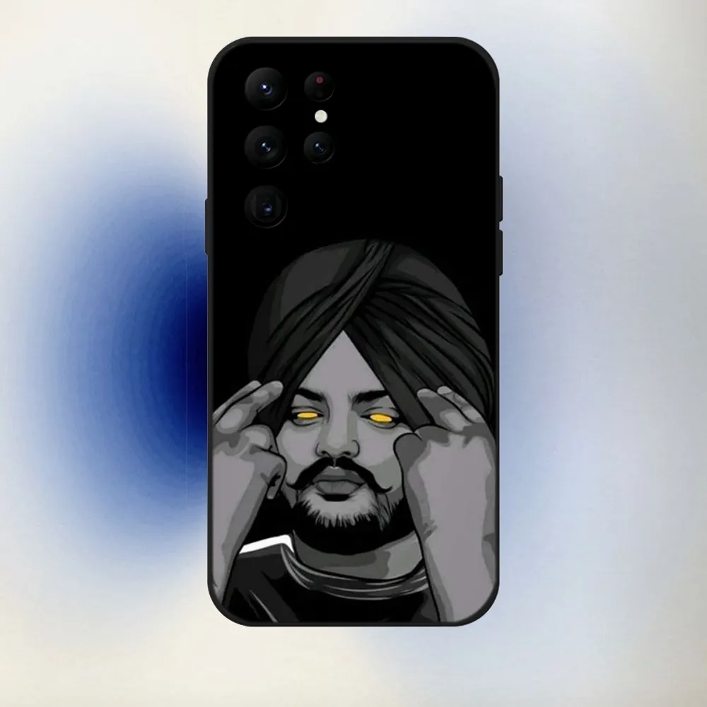 Sidhu Moose Wala  Indian Rapper Phone Case For Samsung S24,23,22,30,21,10,9,Ultra,Plus,Lite,FE,5G Black Soft Case