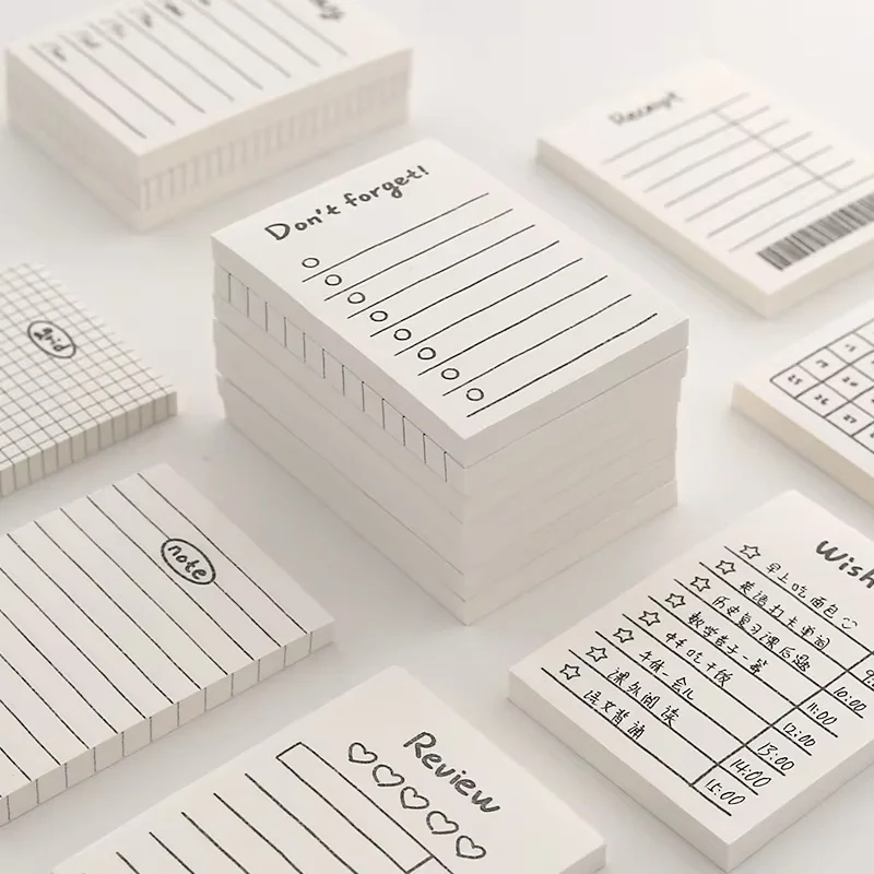 50 Sheets Simple Line Memo Book Task List Plan Memo Notebook Word Notebook Handheld Notebook Message Sticker Book